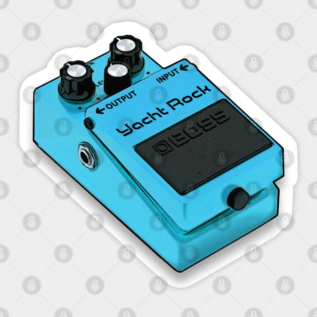 Yacht Rock Guitar Effects Pedal /// Guitarist Design Sticker by DankFutura